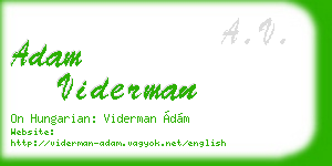 adam viderman business card